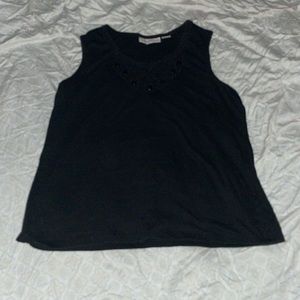 Womens black sleeveless SAG HARBOR VNECK BLOUSE